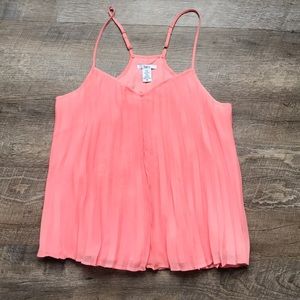 Bar III Pleated Chiffon Tank